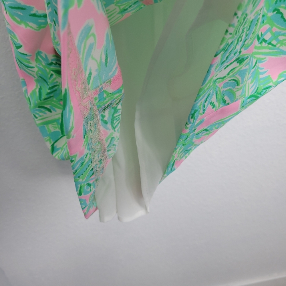 Lilly Pulitzer Vivian Stretch Shift Dress Pink Sand Paradise Size 6 - Picture 5 of 9